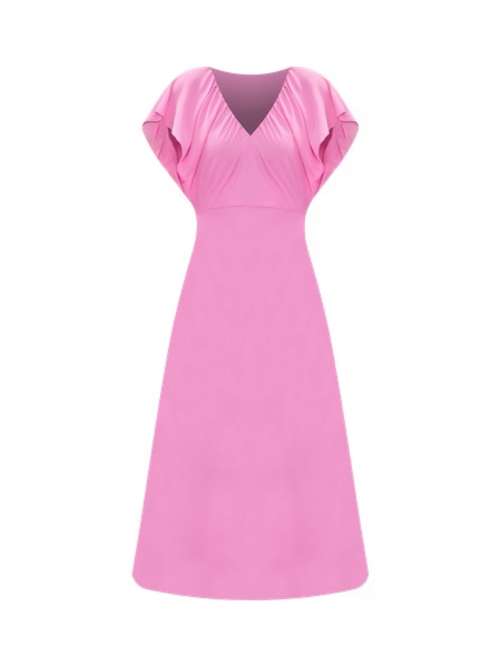 Flutter Sleeve Midi Flare Dress - Picture 4 of 8